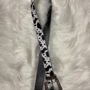 Cow print belt